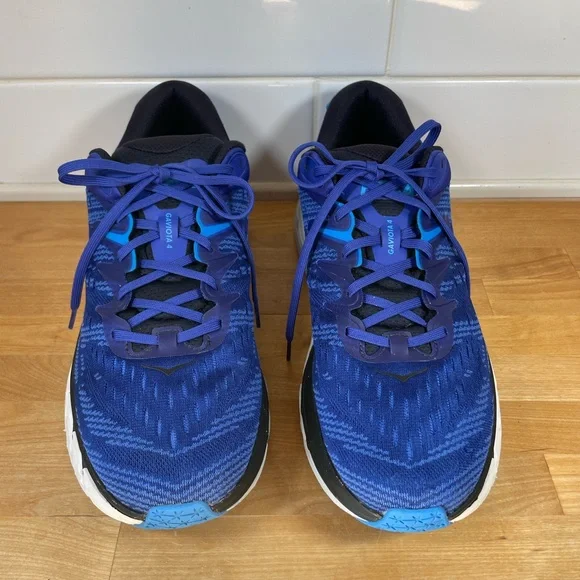 Hoka Gaviota 4 Men's Blue and Black Cushioning Running Shoes - Picture 3 of 13
